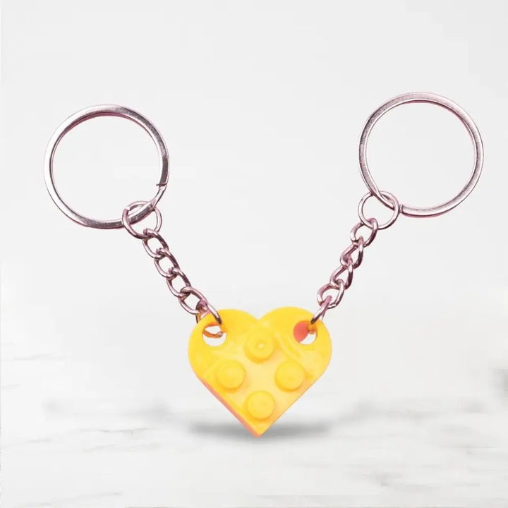 Porte Clé Couple Lego Jaune