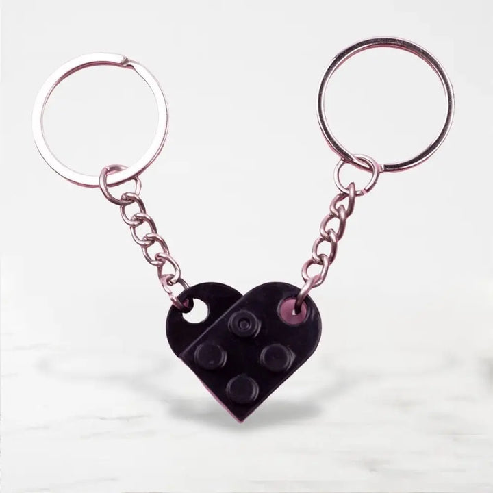 Porte Clé Couple Lego Noir