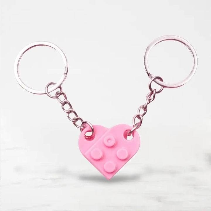 Porte Clé Couple Lego Rose
