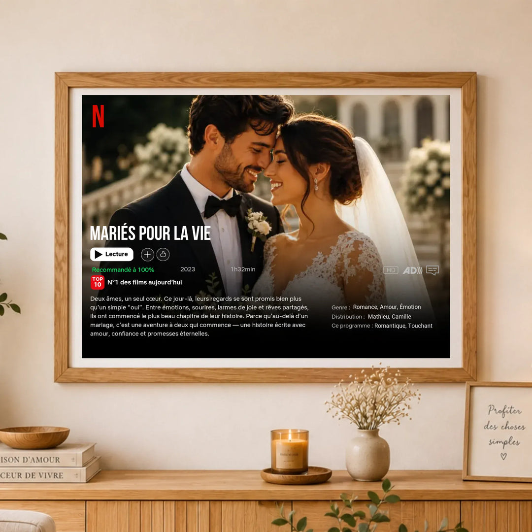 Poster Netflix personnalisé - Notre Mariage