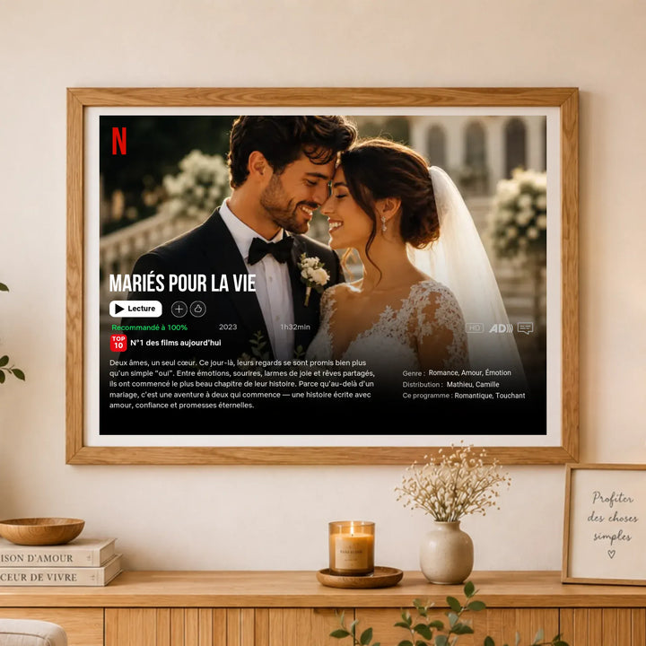 Poster Netflix personnalisé - Notre Mariage