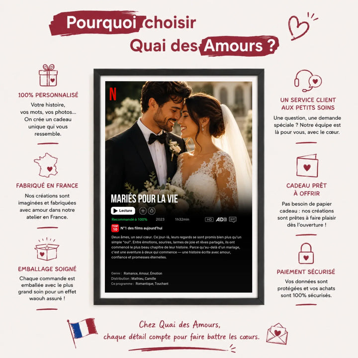 Poster Netflix personnalisé - Notre Mariage