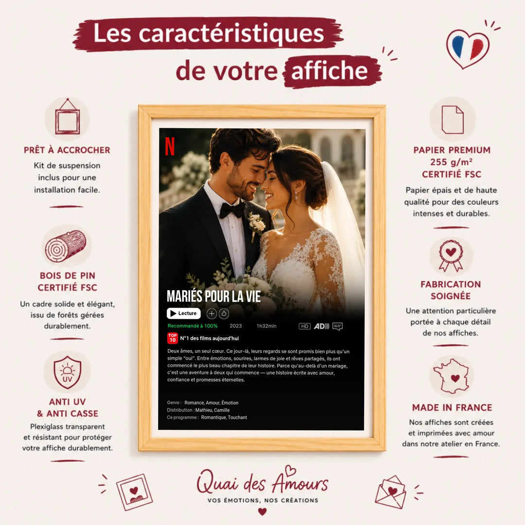 Poster Netflix personnalisé - Notre Mariage