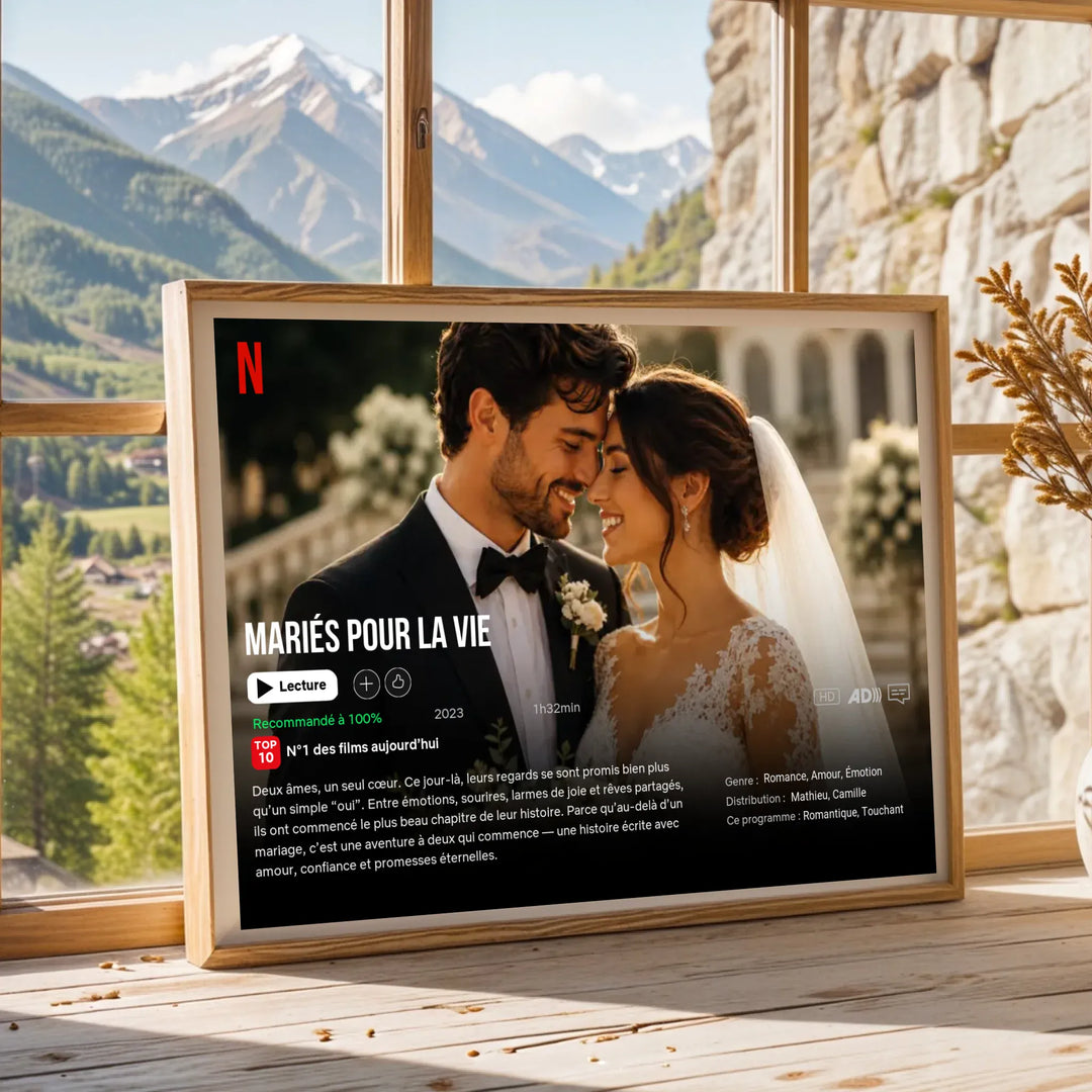 Poster Netflix personnalisé - Notre Mariage