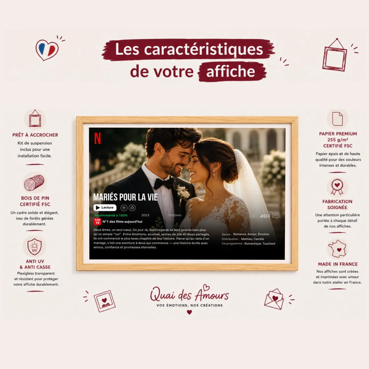 Poster Netflix personnalisé - Notre Mariage