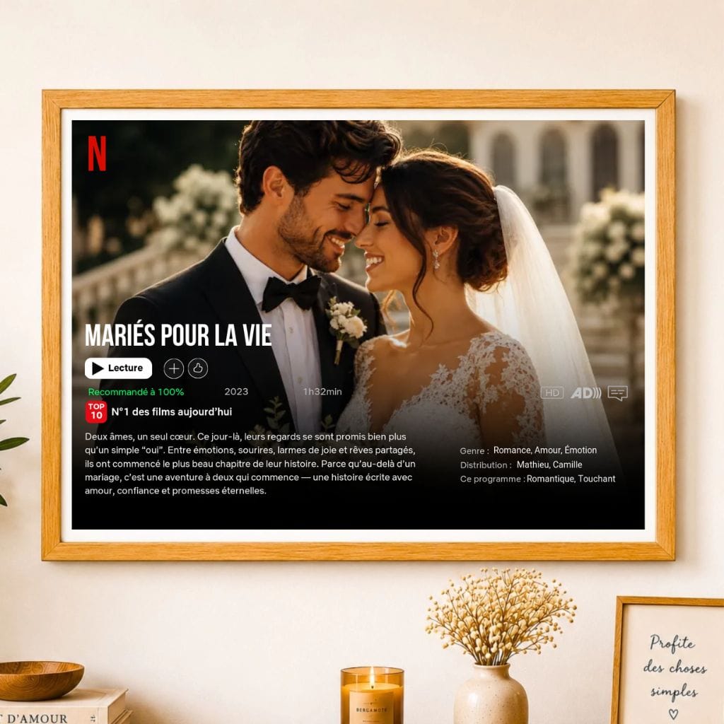 Poster Netflix personnalisé - Notre Mariage