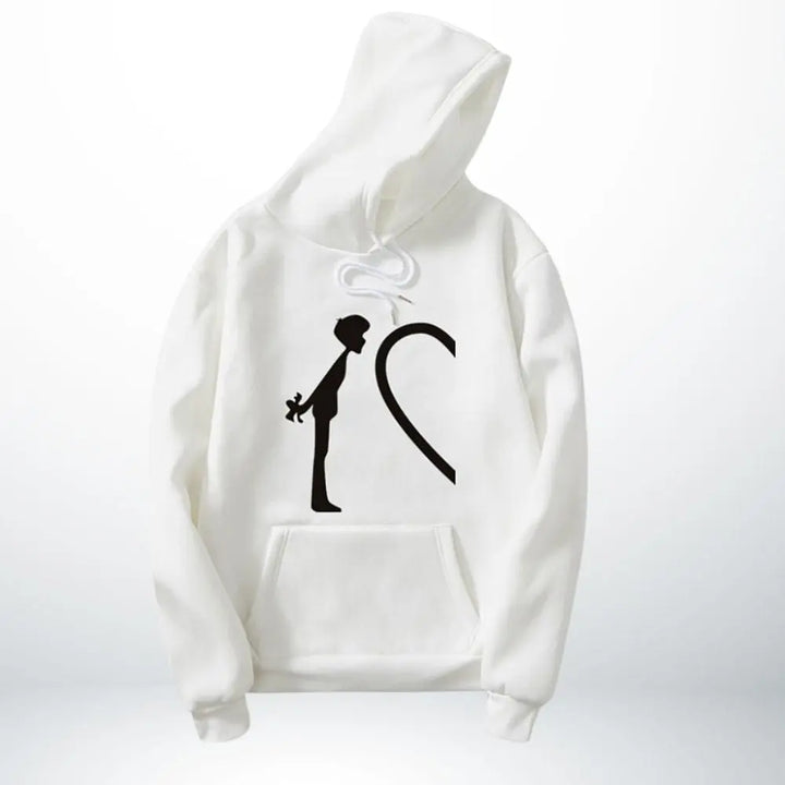 Pull Couple Coeur Blanc Pour Lui / S