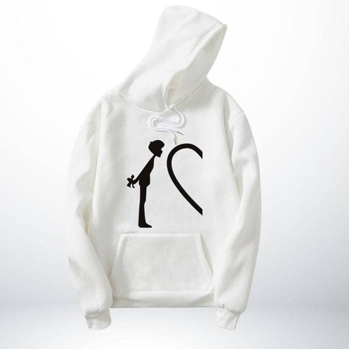 Pull Couple Coeur Blanc Pour Lui / S