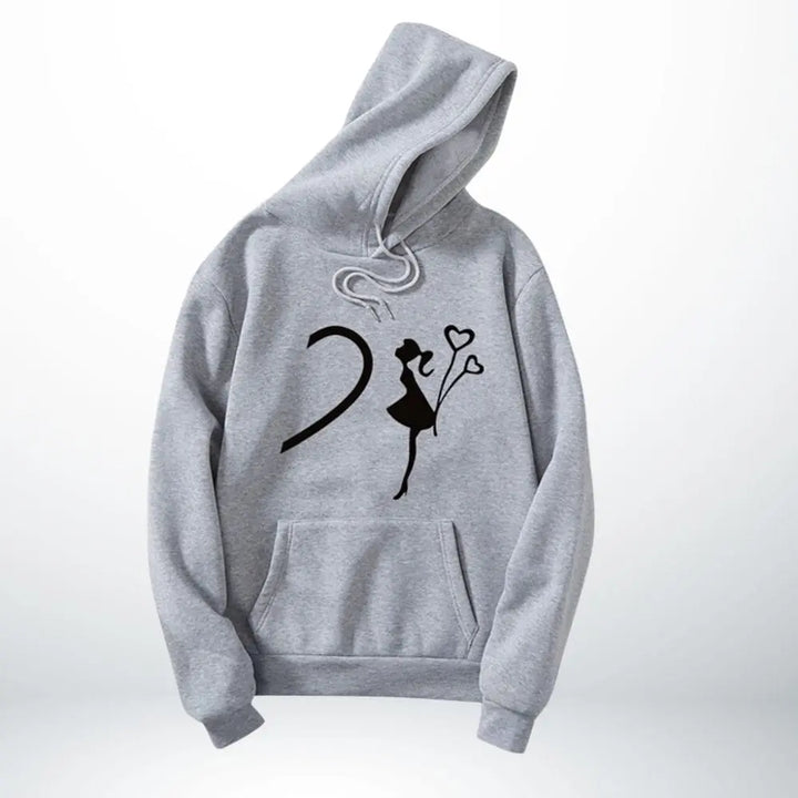 Pull Couple Coeur Gris Pour Elle / S