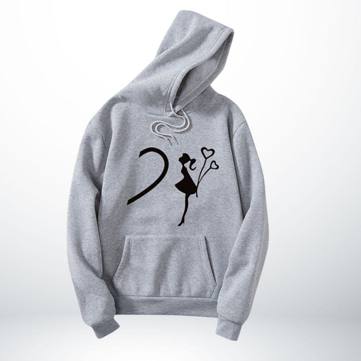 Pull Couple Coeur Gris Pour Elle / S