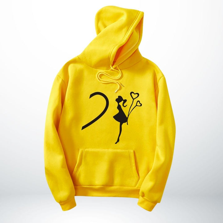 Pull Couple Coeur Jaune Pour Elle / S