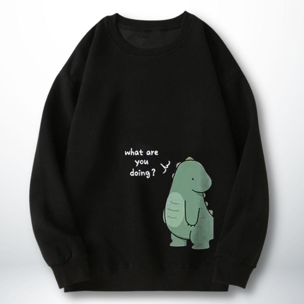 Pull Couple Dinosaure Noir / XXS