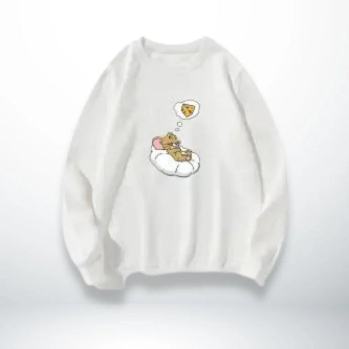 Pull Couple Drôle Blanc-Jerry / XXS