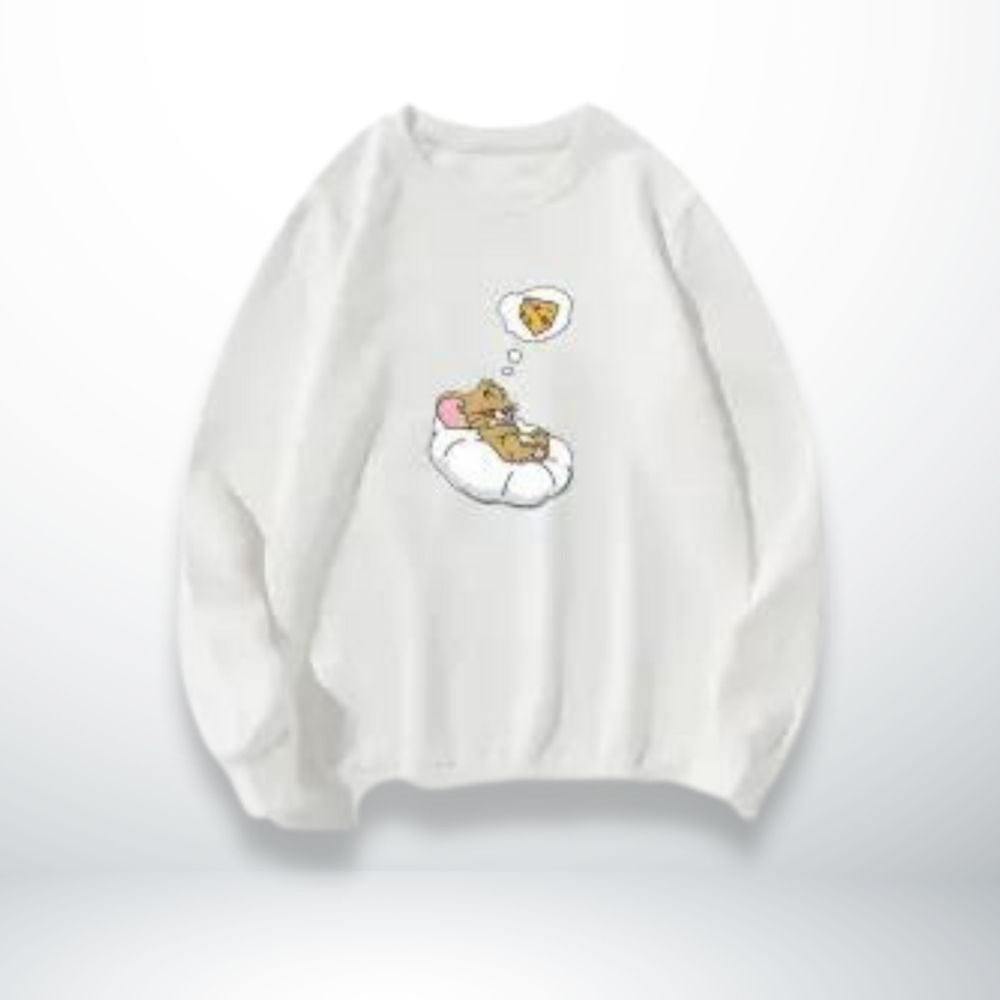 Pull Couple Drôle Blanc-Jerry / XXS