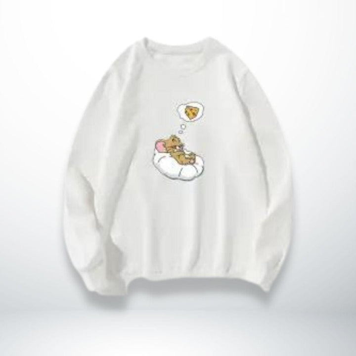 Pull Couple Drôle Blanc-Jerry / XXS