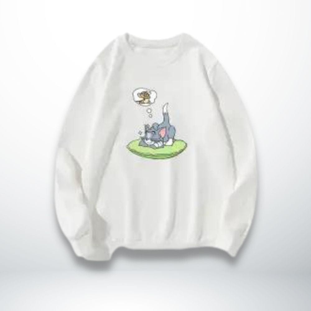 Pull Couple Drôle Blanc-Tom / XXS