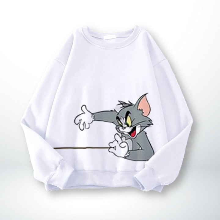 Pull Couple Tom Et Jerry Blanc-Tom / XXS