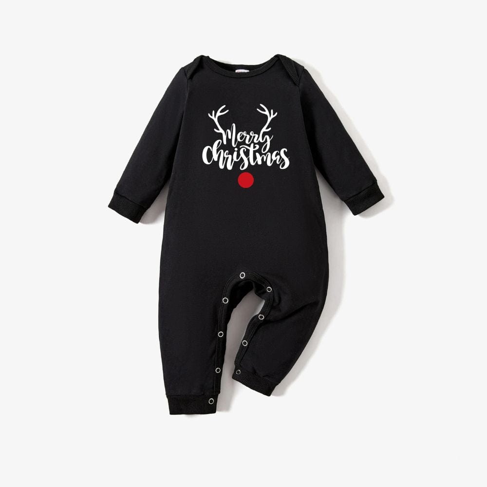 Pull De Noel bébé Et Parents Black / Babé 3-6M