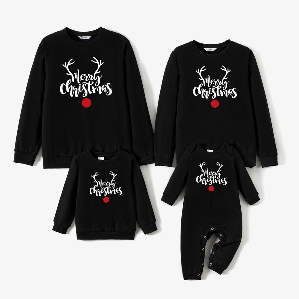 Pull De Noel bébé Et Parents Black / Papa-M