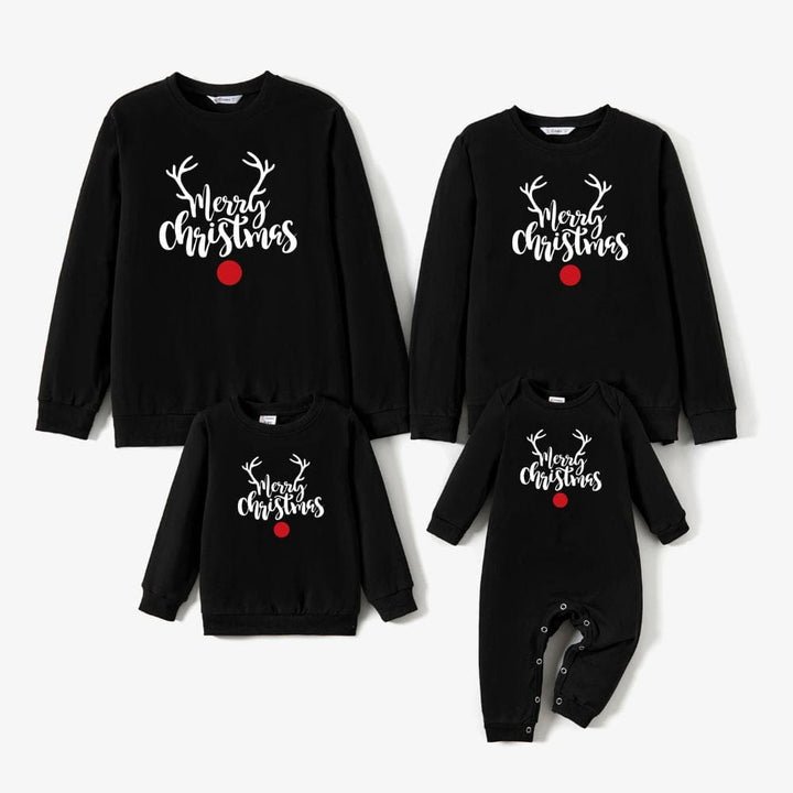 Pull De Noel bébé Et Parents Black / Papa-M