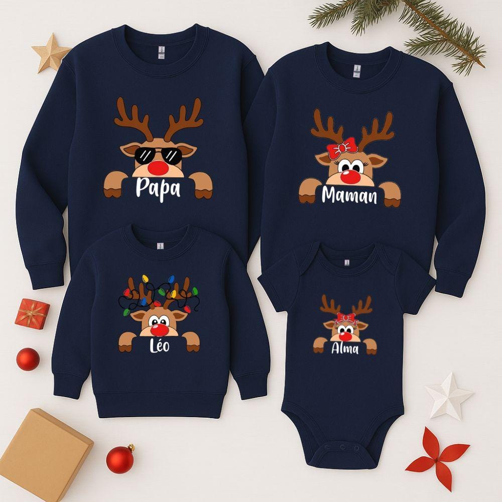 Pull De Noel Famille Moche