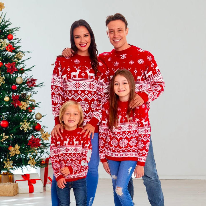 Pull De Noel Famille Rouge Rouge / Papa XL