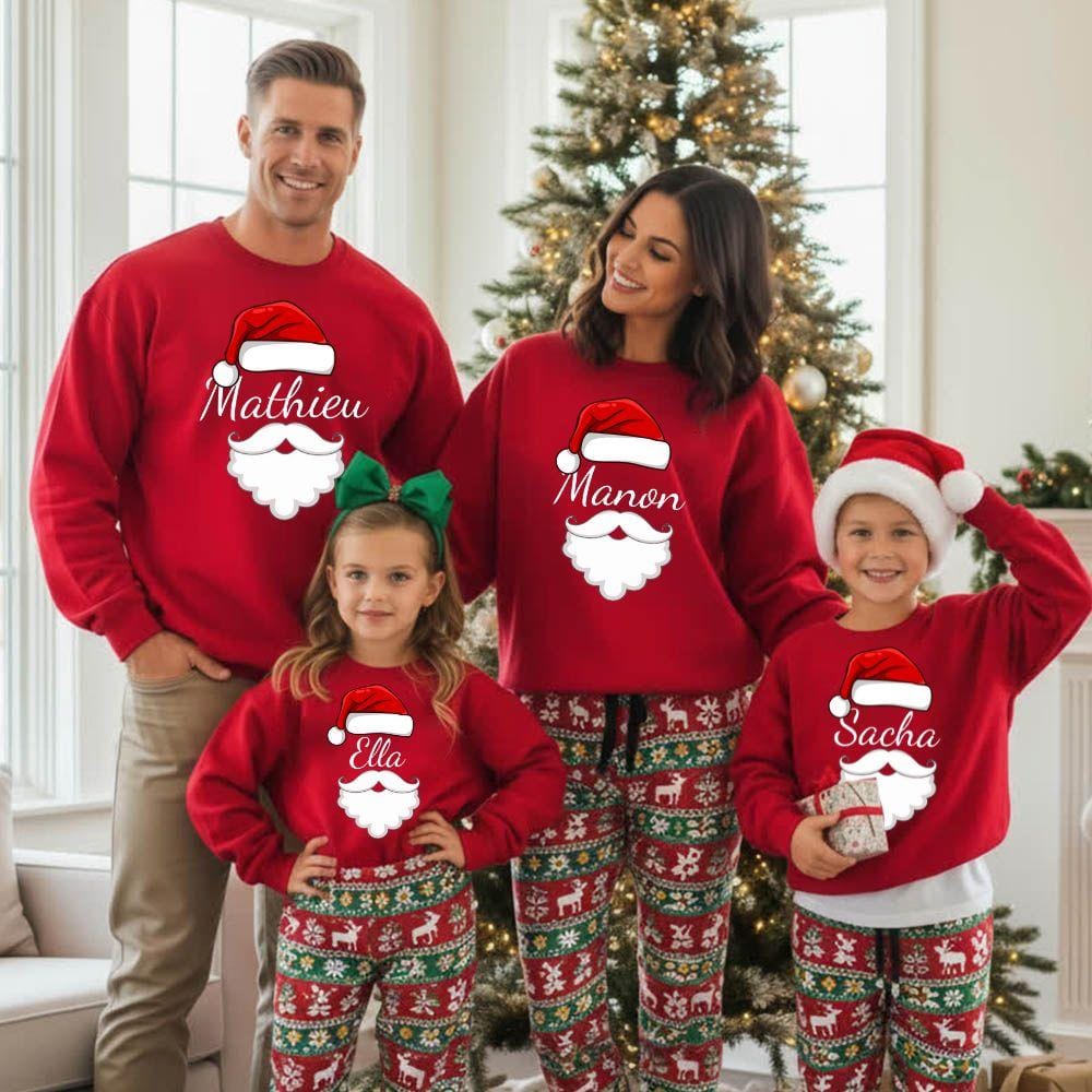 Pull De Noel Papa Et Garçon