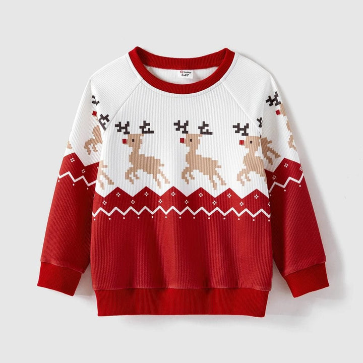 Pull Famille Noel Bébé Fille Maman Et Papa Rouge / Enfant 2Ans