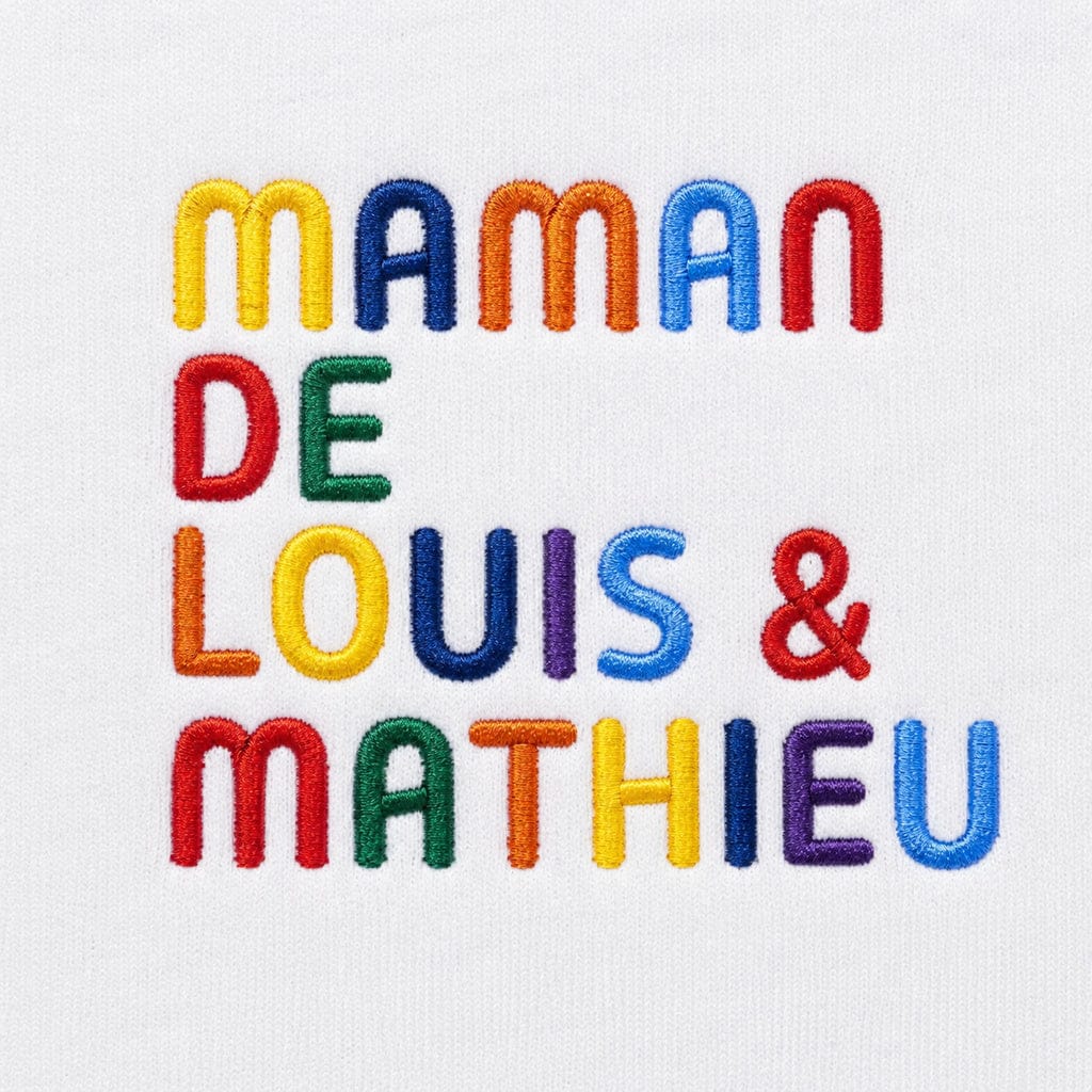 Pull personnalisé Maman - Prénoms multicolore brodé