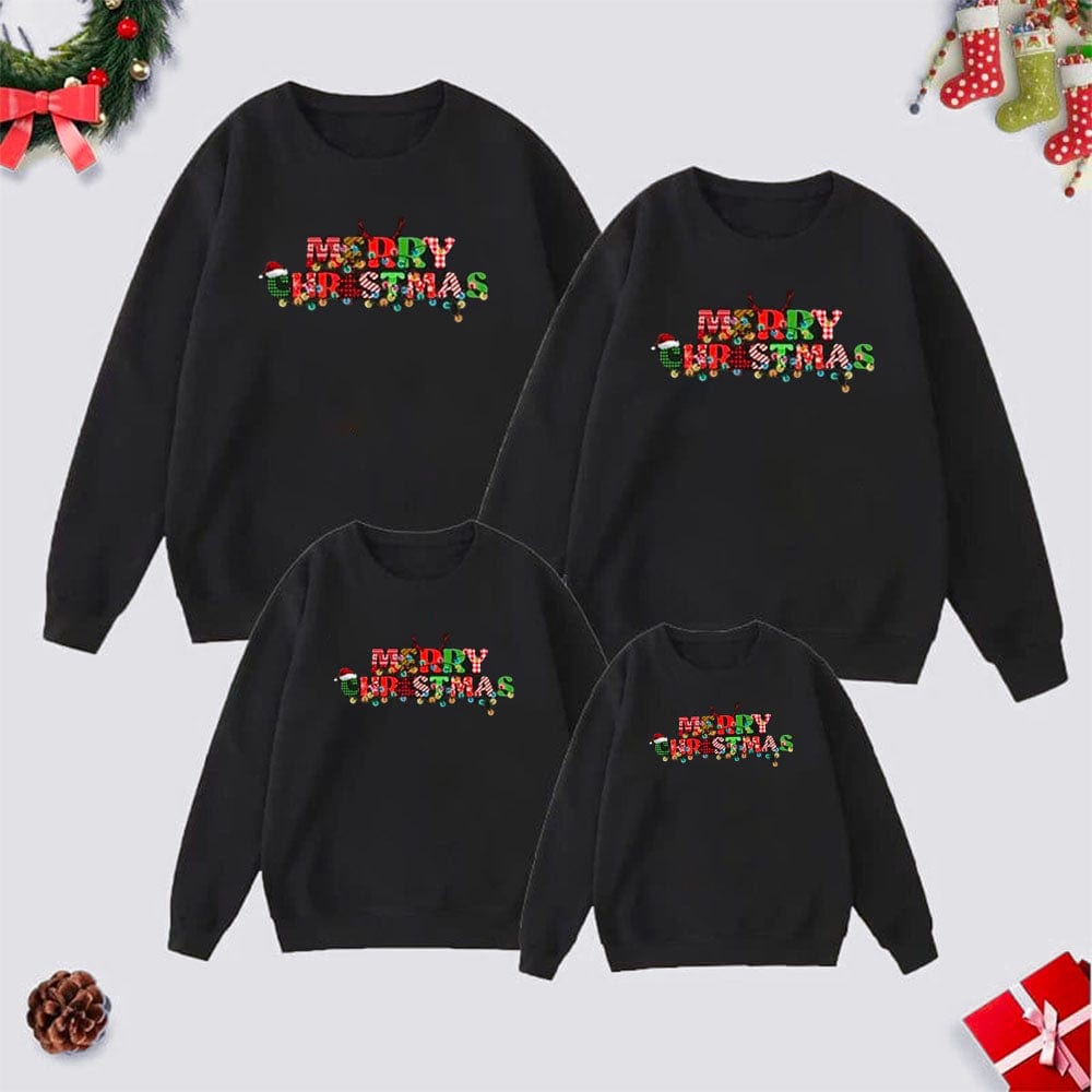 Noir / Maman S Pull de Noel Famille