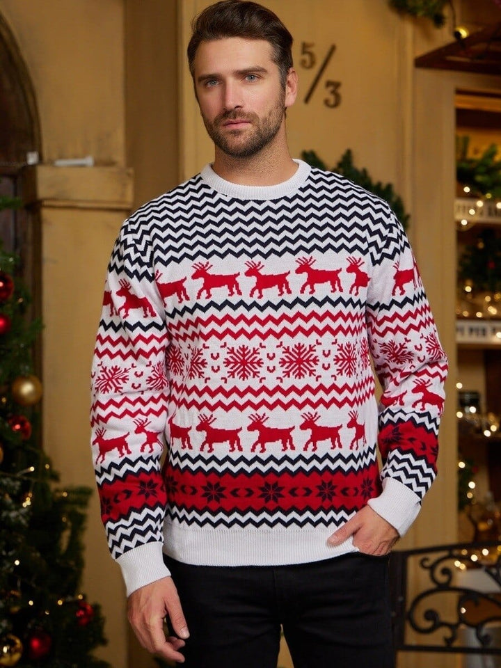 Pull Noel Couple Assorti Blanc-Lui / S