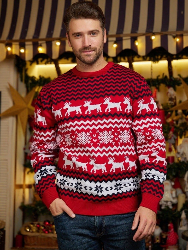 Pull Noel Couple Assorti Rouge-Lui / S