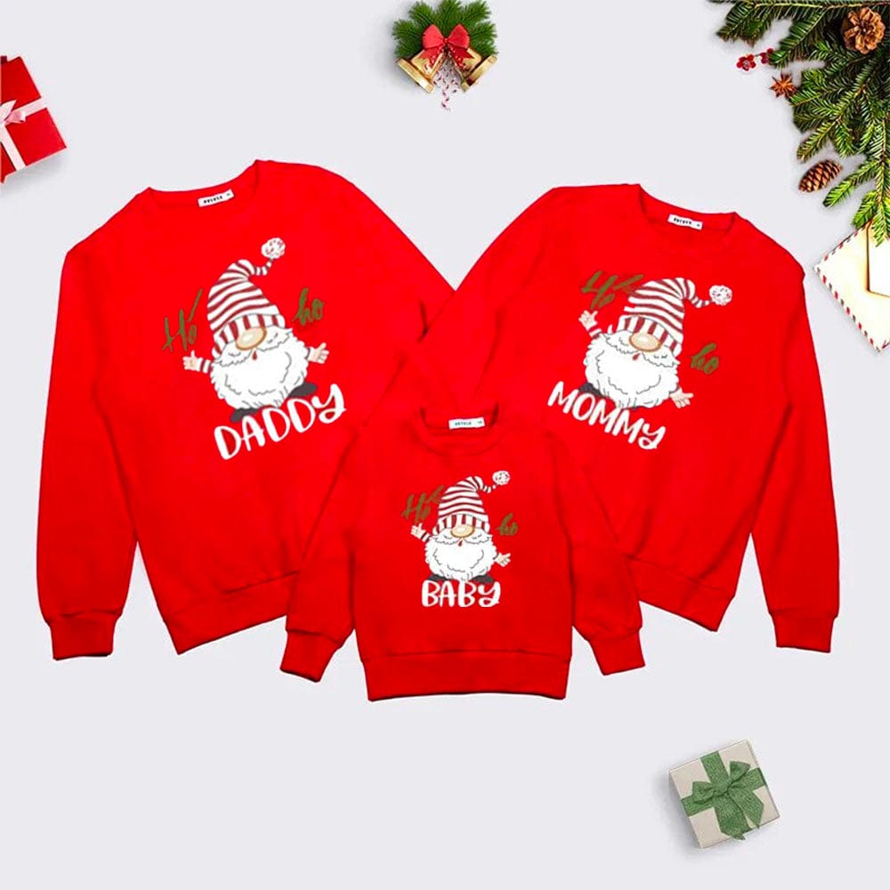 Pull Noel Père Fils Rouge / Maman XL