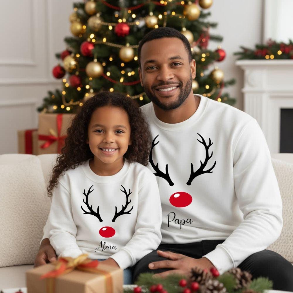 Pull Noel Renne Famille