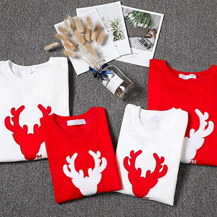 Pull Noel Renne Famille Blanc / Maman S