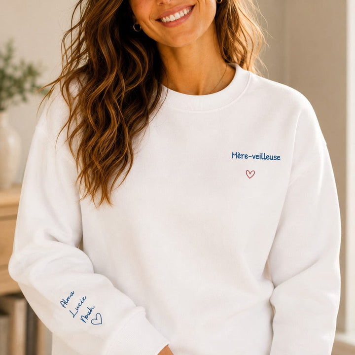 Pull personnalisé broderie - Mère-veilleuse