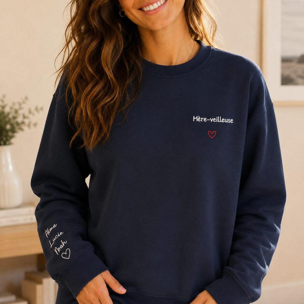 Pull personnalisé broderie - Mère-veilleuse