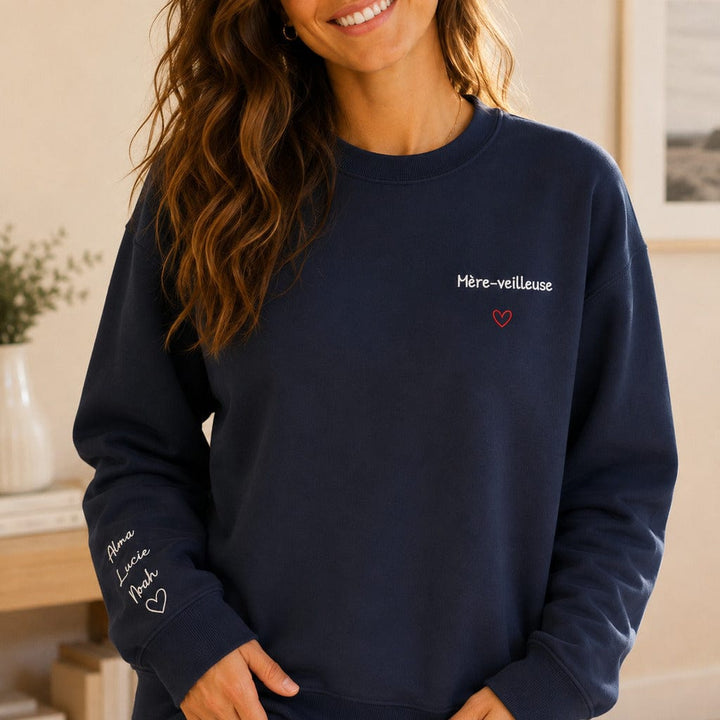 Pull personnalisé broderie - Mère-veilleuse