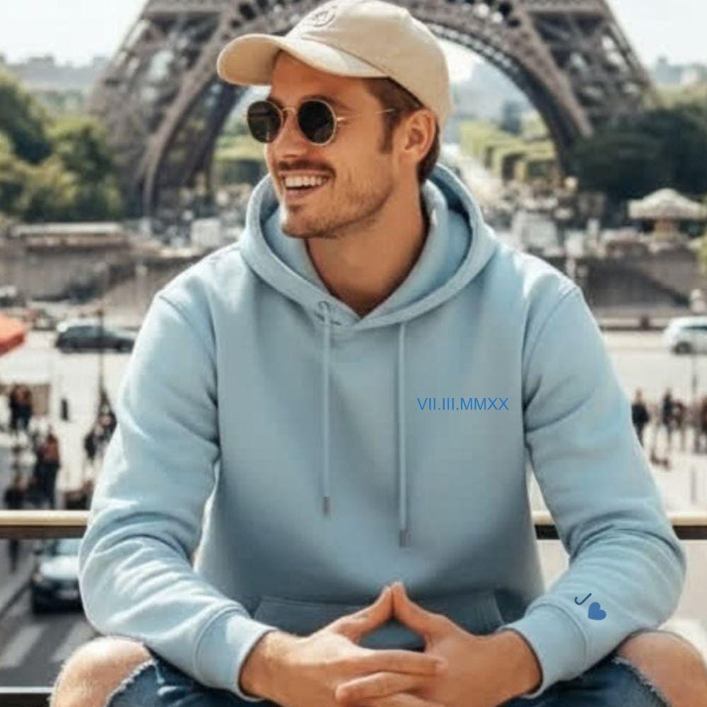 Pull Personnalisé Couple Date Chiffre Romain