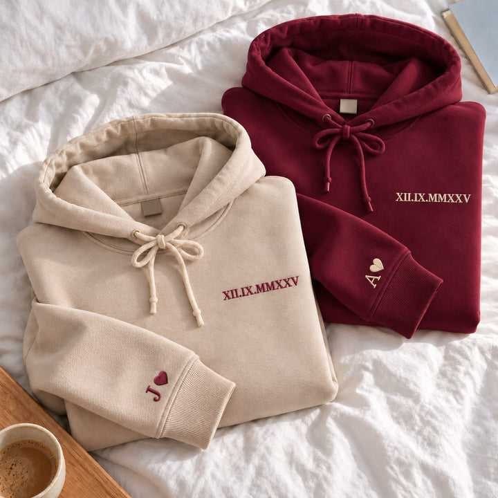 Pull Personnalisé Couple Date Chiffre Romain