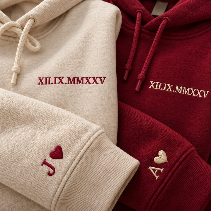 Pull Personnalisé Couple Date Chiffre Romain