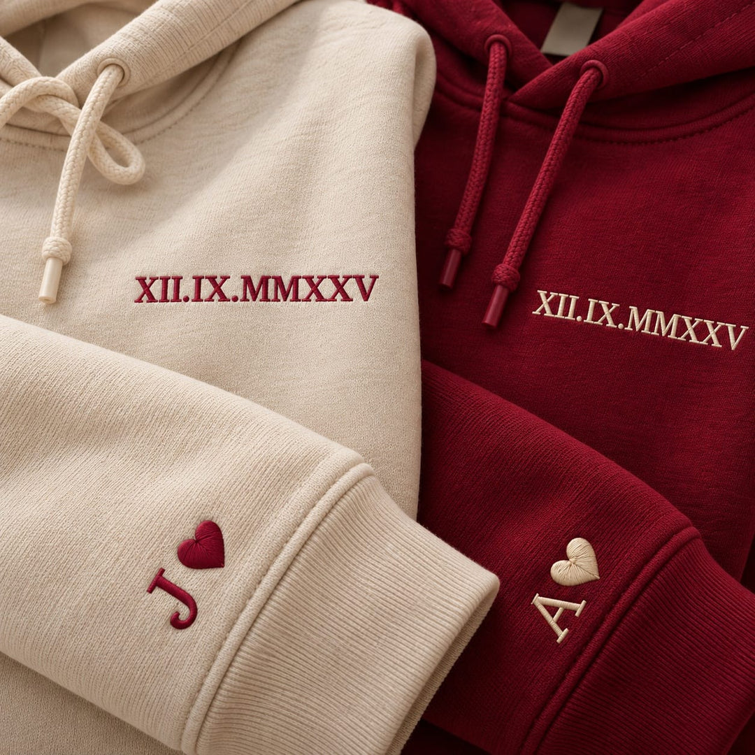 Pull Personnalisé Couple Date Chiffre Romain