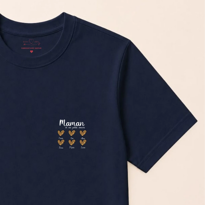 Pull personnalisé fête des mères - cœurs prénoms T-shirt / Marine / S