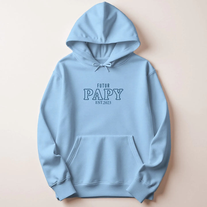 Pull futur grand père Sweat à capuche / Bleu Clair / S