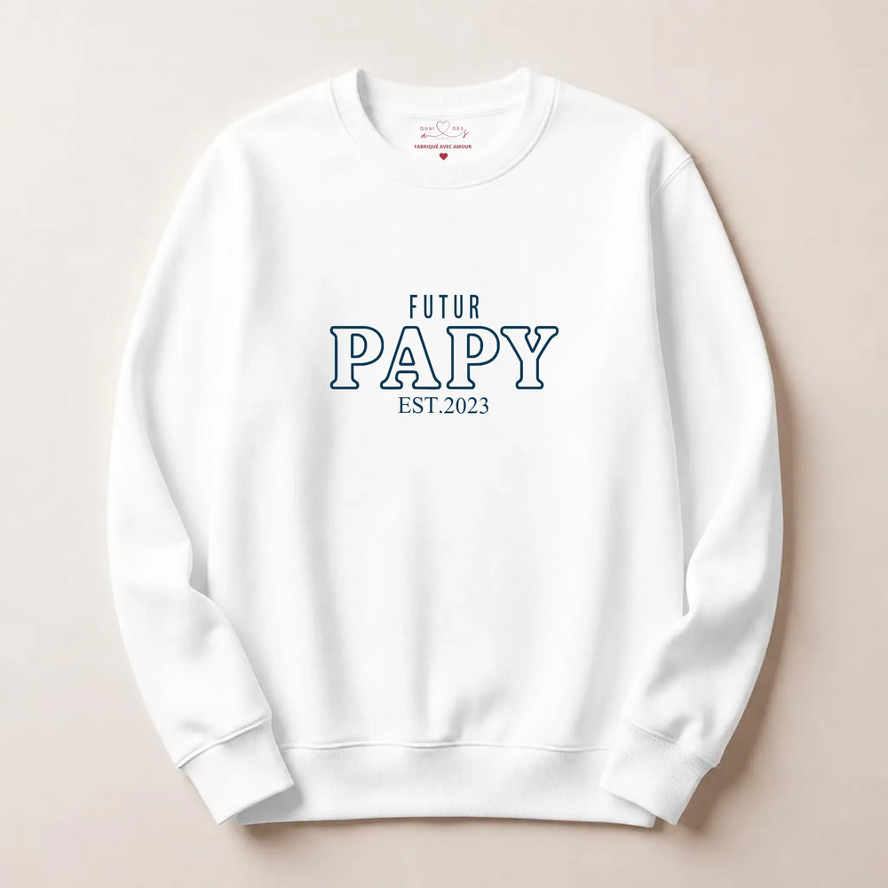 Pull futur grand père Sweatshirt / Blanc / S