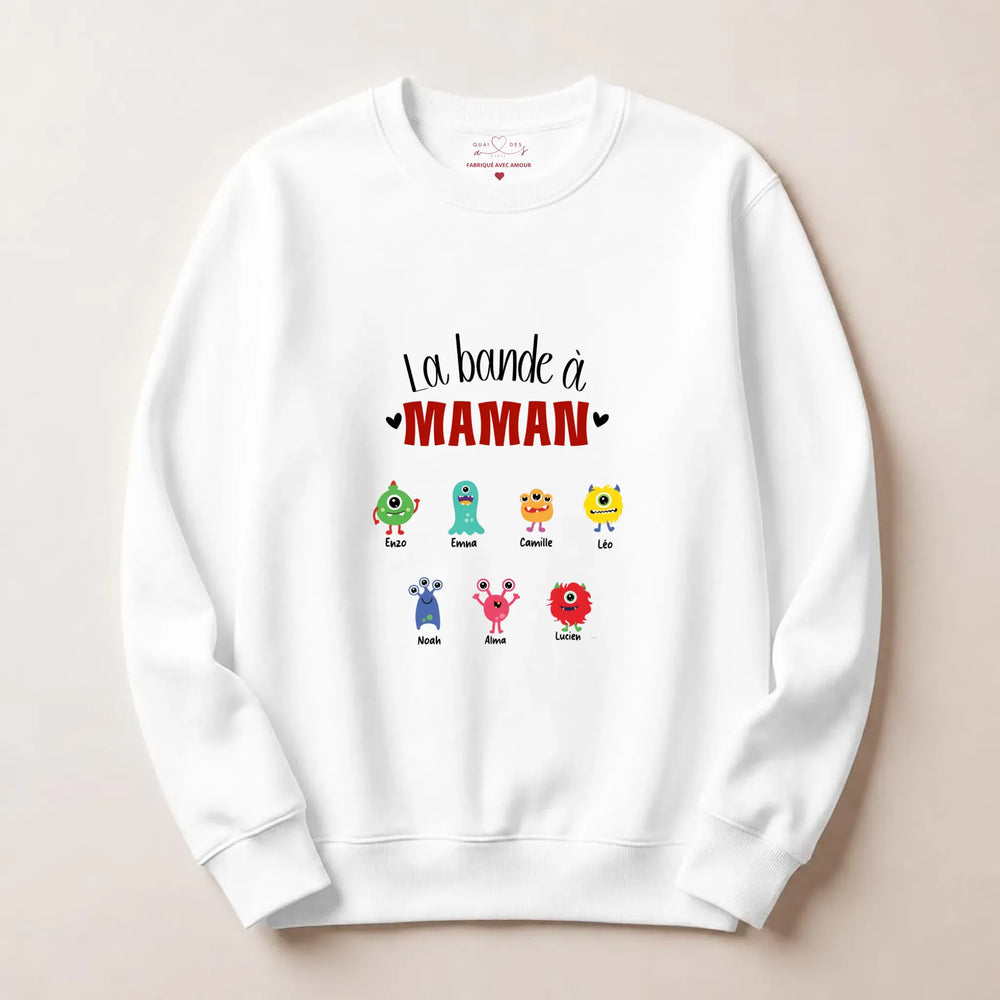 Pull personnalisé jeune maman - la bande à maman Sweatshirt / Blanc / S