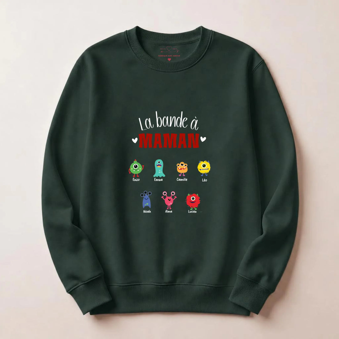 Pull personnalisé jeune maman - la bande à maman Sweatshirt / Forest / S