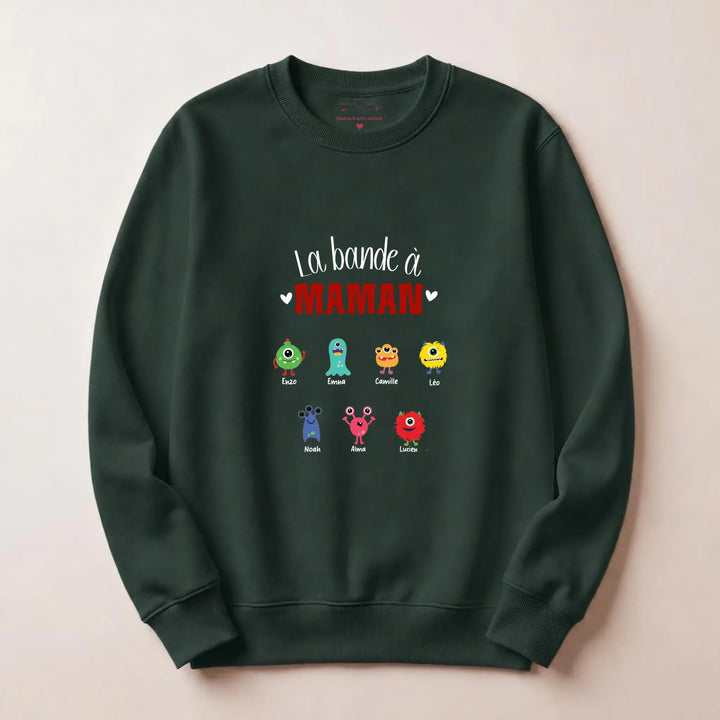 Pull personnalisé jeune maman - la bande à maman Sweatshirt / Forest / S