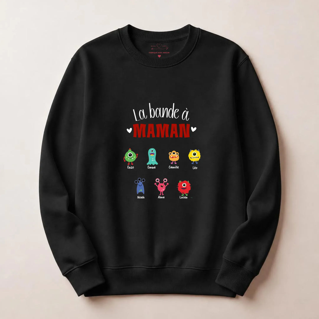 Pull personnalisé jeune maman - la bande à maman Sweatshirt / Noir / S