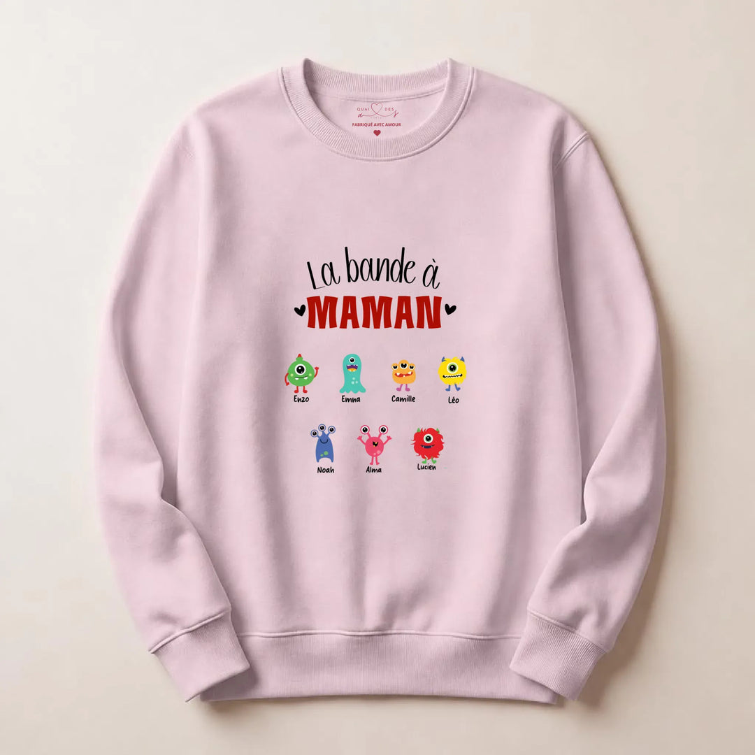 Pull personnalisé jeune maman - la bande à maman Sweatshirt / Rose clair / S
